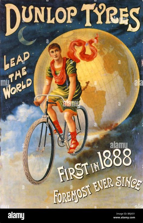 Dunlop Tyres Poster About 1900 Stock Photo Royalty Free Image