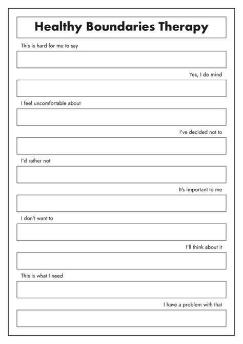 Boundaries Worksheet Therapy