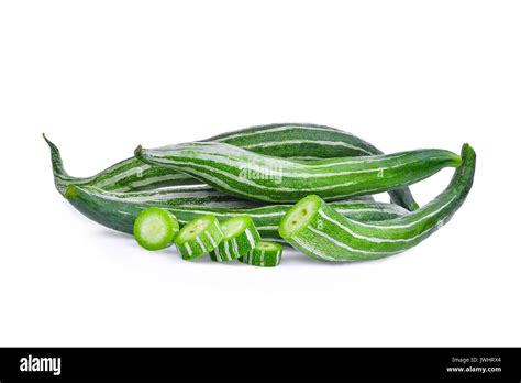 Fresh Snake Gourd Isolated On White Background Stock Photo Alamy