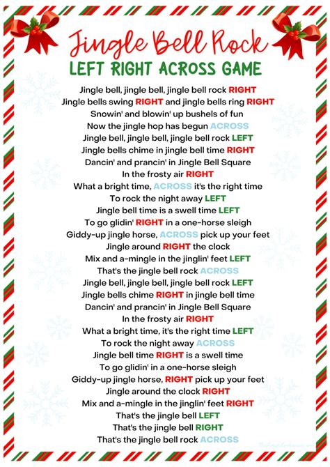 Free Left Right Across Christmas Game Printable Games Artofit