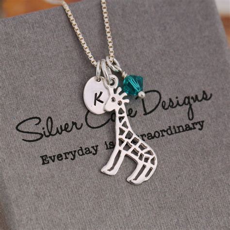Sterling Silver Giraffe Necklace, Silver Necklace for Girls, Filigree