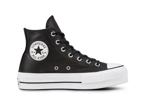 Zapatilla Converse Chuck Taylor Plataforma Cuero Mujer Negro