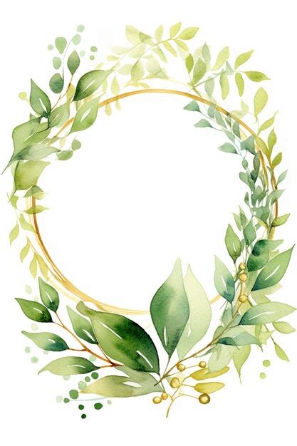 Premium Vector Beautiful Golden Wreath Frame With Leaves