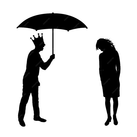 Man And Woman Silhouette Umbrella