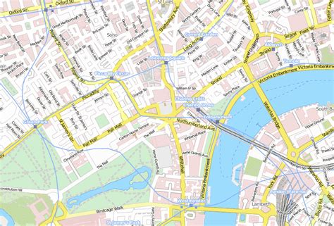 Trafalgar Square Stadtplan mit Luftbild und Unterkünften von London