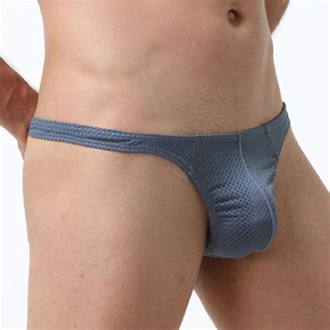 Herren Atmungsaktiv G String Tanga Unterhose Ausbuchtung Beutel Dessous