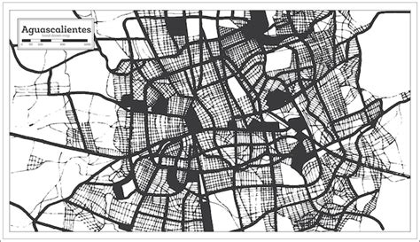 Premium Vector Aguascalientes Mexico City Map In Black And White