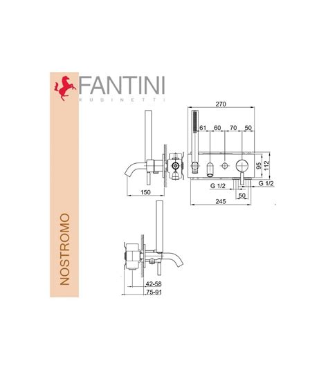 Parte Esterna Miscelatore Vasca Doccia Incasso Fantini Nostromo