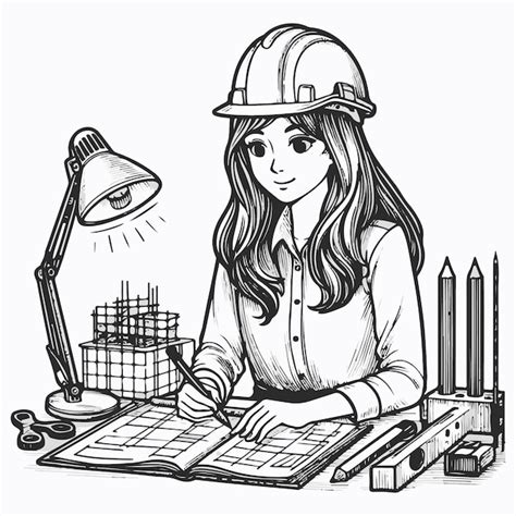 Premium Vector Vector Illustration Of Busy Female Civil Engineer