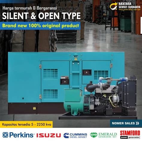 Jual Mesin Genset Silent Kva Perkins Cummins Isuzu Emerald