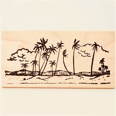 Beach Scene Stamp Rubber Stamp Plantation