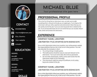 Linkedin Resume Template Design Marketing And Lead Etsy