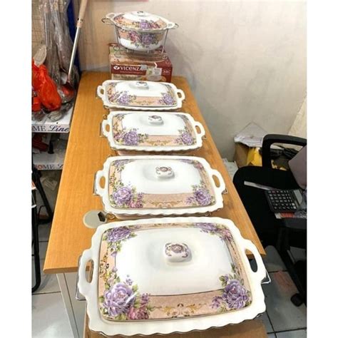 Jual Keramik Wadah Saji Penghangat Makanan Prasmanan Set Vicenza