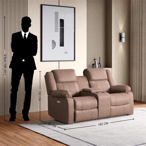 Buy Denver Fabric Seater Electric Recliner Set Brown From Home