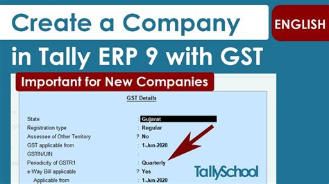 How To Create A Company With Gst In Tally Erp 9 English New