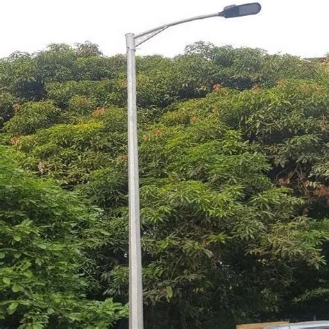 Mild Steel MS Dual Arm Octagonal Street Light Pole 12m In CHENNAI