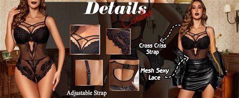 Avidlove Women Lingerie Floral Lace Harness Lingerie Bodysuit One Piece Teddy Babydoll Nightgown