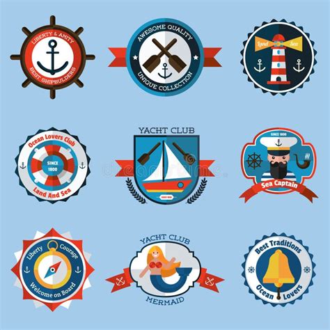 Nautical Labels Set Stock Vector Illustration Of Anchor 59546348