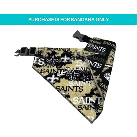 Saints Dog Bandana Dog Bandanna Over Collar Slip On New Orleans