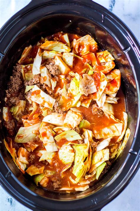 Crock Pot Unstuffed Cabbage Rolls The Country Cook