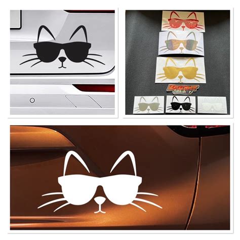 Jual Sticker Stiker Kucing Kaca Mata Sticker Mobil Motor Laptop Cutting