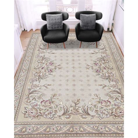 Bokara Rug Co Inc Tapis ivoire et beige noué à la main de haute