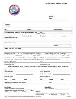 Fillable Online Www2 Erie Building Permit Application 2012 Revision