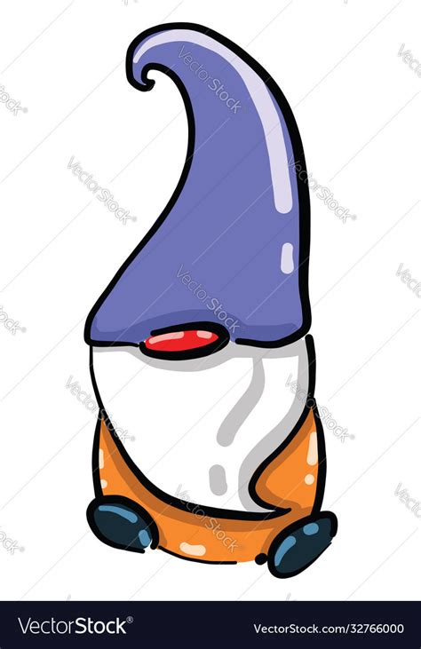 Gnome With Hat On White Background Royalty Free Vector Image