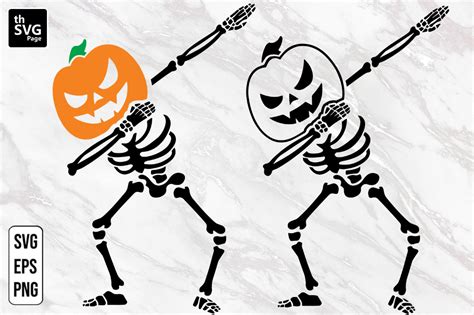 Halloween Skeleton Dabbing Pumpkin Svg Graphic By Thsvgpage Creative