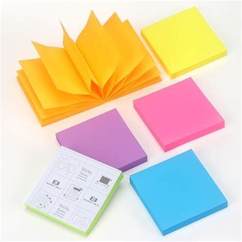 Pop Up Sticky Notes 3x3 Refills Self Stick Notes 6 Bright Colors 100 6