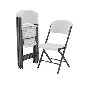 Lifetime Almond Plastic Seat Outdoor Safe Plastic Folding Chair Set Of