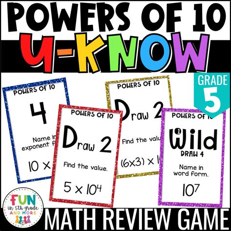 Powers Of 10 Game U Know Math Review Game For 5th Grade 5 Nbt 1 2 Fun In 5th Grade And More