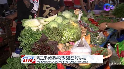 Dept Of Agriculture P Ang Itinaas Ng Presyo Ng Gulay Sa Gitna Ng