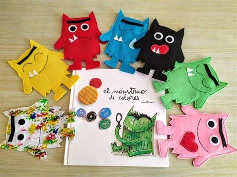 The Colour Monster 7 monsters set Puppet Edition Etsy España