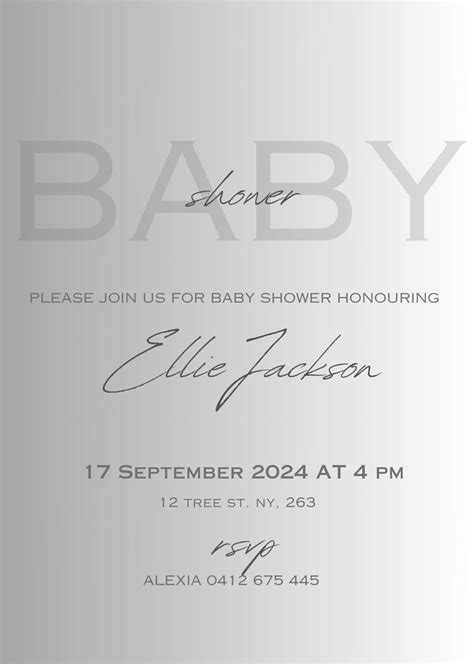 Editable Minimalist Baby Shower Invitation Modern Baby Shower