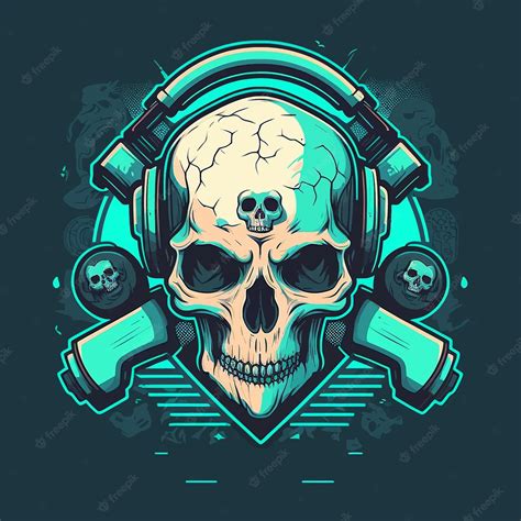 Premium Vector Skull With Headphone Illustration Esports Mascot Designs Gaming Logo Template