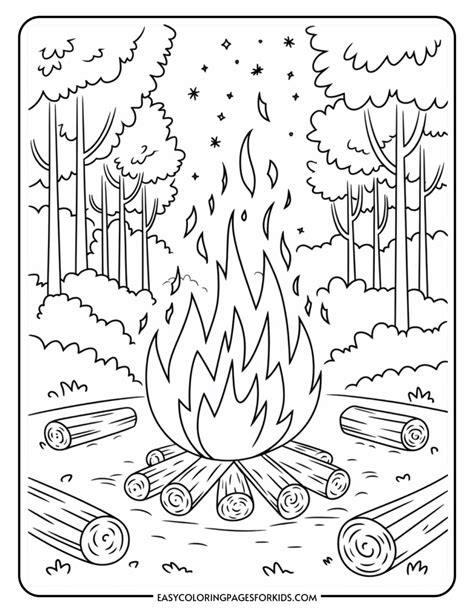 Bonfire Coloring Pages (5 Free Printable Pages) - Easy Coloring Pages ...