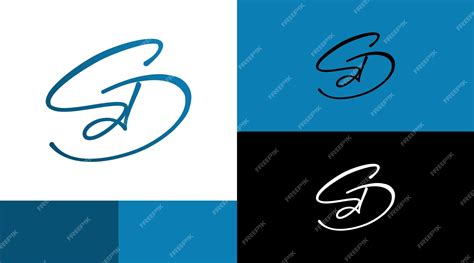 Premium Vector | Handwriten sd monogram logo design concept