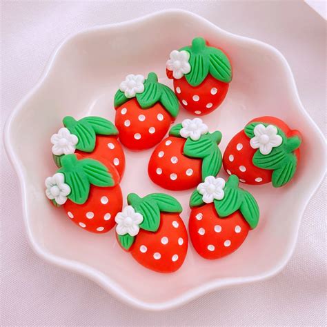 Brand New 10 Pieces Cute Insect Flowers Fruit Series Resin Statue