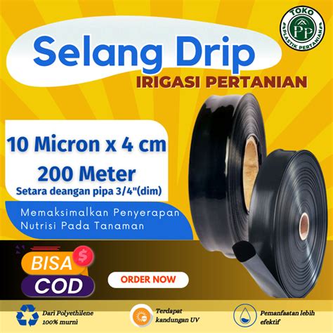 Jual Selang Drip Micron Cm Meter Pipa Inch Shopee