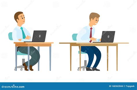 Empleados De Oficina Con Laptops Ilustración del Vector Ilustración