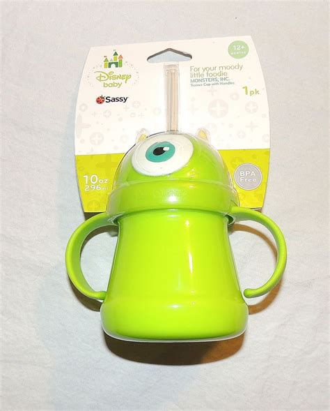 New Monsters Inc Mike Training Cup Sippy Cup Straw Handles 10 Ounces