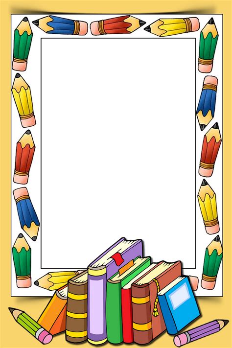 School Png Frame Colorful Borders Design Clip Art Borders Page