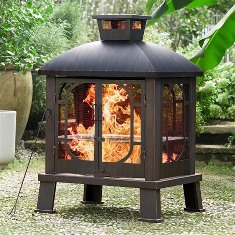 Amazon Papababe Fire Pit Pagoda Wood Burning Chimney Firepit