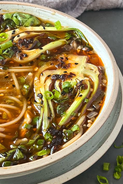 Easy Bok Choy Soup With Shiitake Mushrooms And Rice Noodles