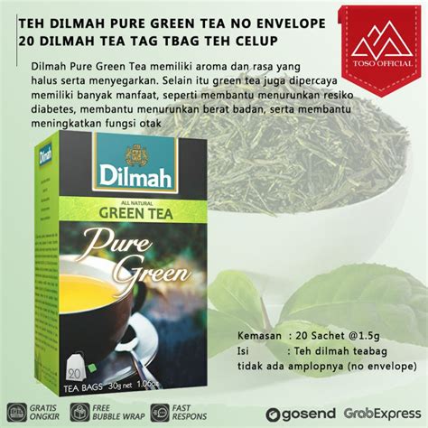 Jual Teh Dilmah Pure Green Tea No Envelope Dilmah Tea Tag Tbag Teh