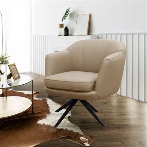 Sillón decorativo giratorio Adnys T de piel nude mate talla M MercadoLibre