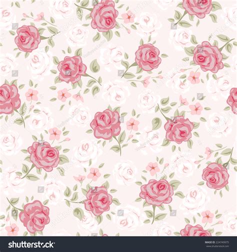 Floral Seamless Vintage Pattern Shabby Chic Stock Vector