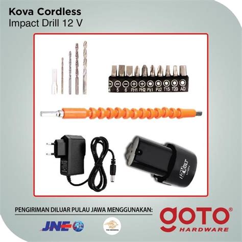 Jual Kova Mesin Bor Baterai Tangan Cordless Drill V Shopee Indonesia