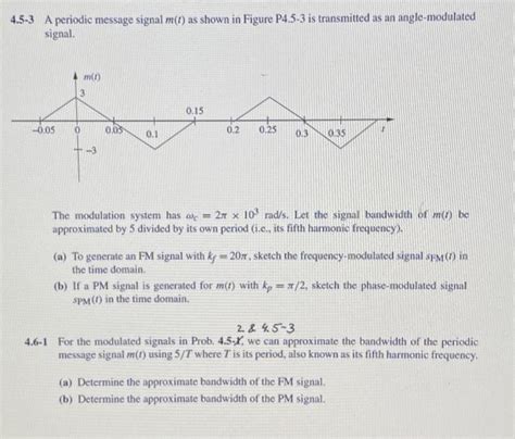 Solved 4 5 3 A Periodic Message Signal M T As Shown In Chegg